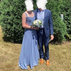 Amsale Alexis Bridesmaid Dress in Slate